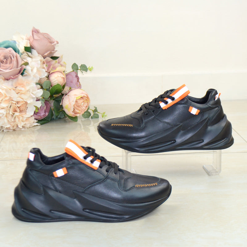 Sneakers Dama Piele Naturala Lorena 44 Portocaliu BLACKF