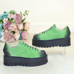 Sneakers Piele Naturala Verde Gabriela