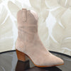Ghete Cowboy Piele Naturala Intoarsa Taupe 1702-3
