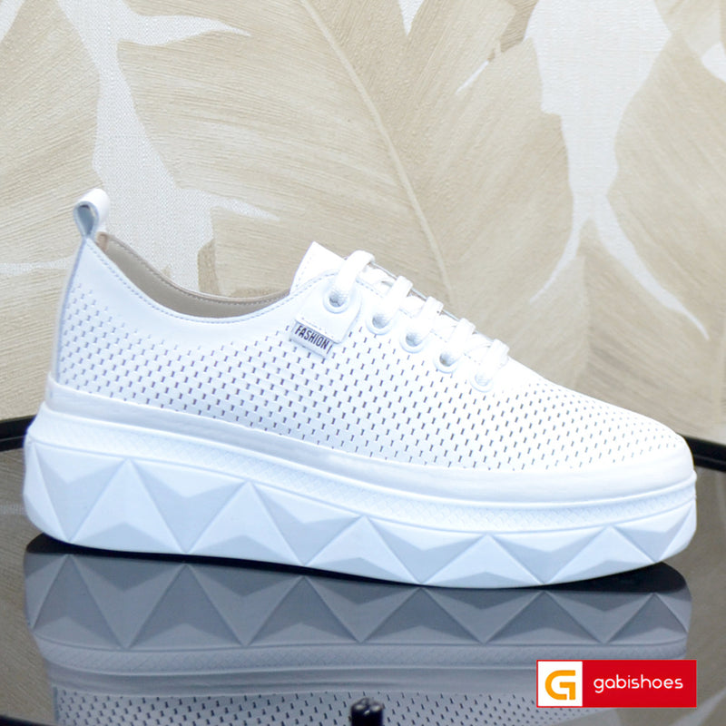 Pantofi Sport Piele Naturala Alba Gabinna 212-612