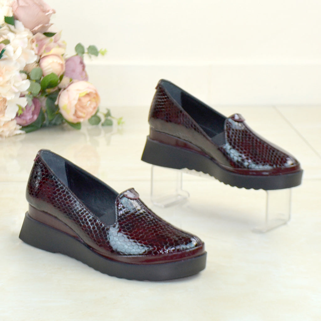 Pantofi Casual Dama Piele Naturala Bordo Belona 71