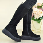 Cizme Negre Piele Naturala Lorena 1318-1