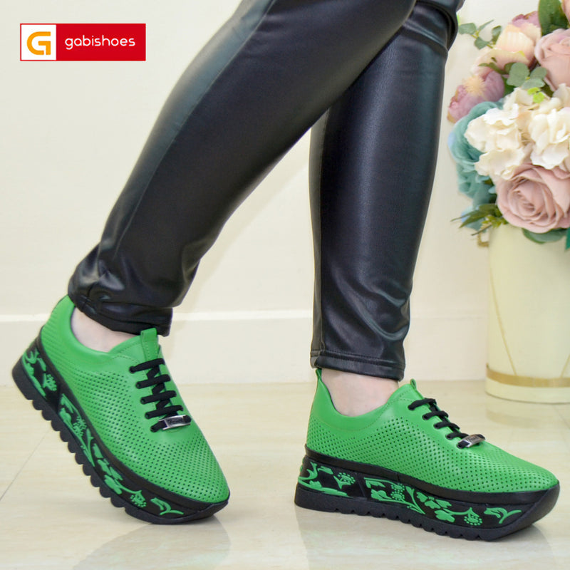 Pantofi Sport Piele Naturala Verde Gabinna DT210-892