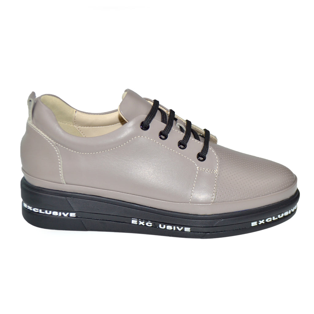 Pantofi Sport Taupe Piele Naturala Lorena 1392-3