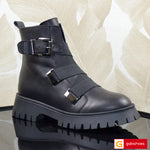 Ghete Piele Naturala Neagra Lorena 5027