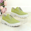 Pantofi Casual Piele Naturala Verde Camelia 1381