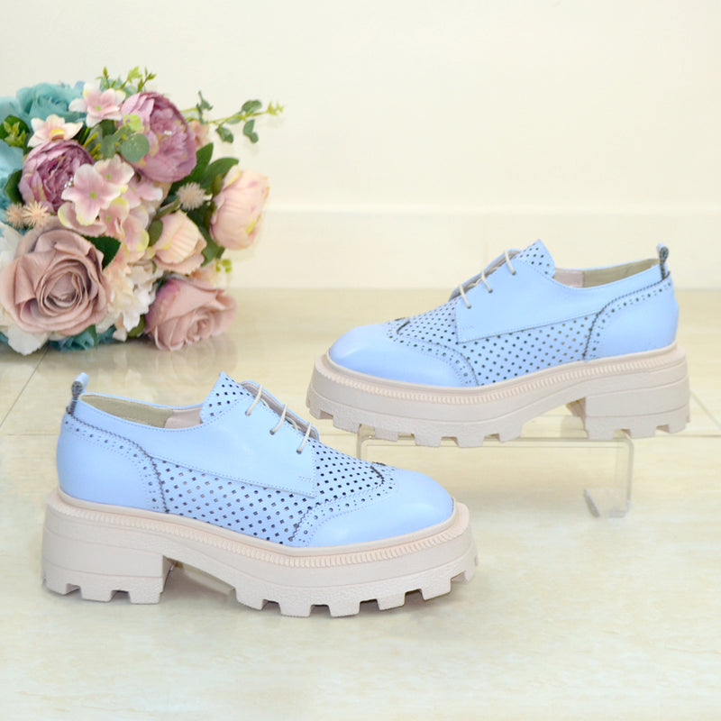 Pantofi Casual Piele Naturala Blue Kara V