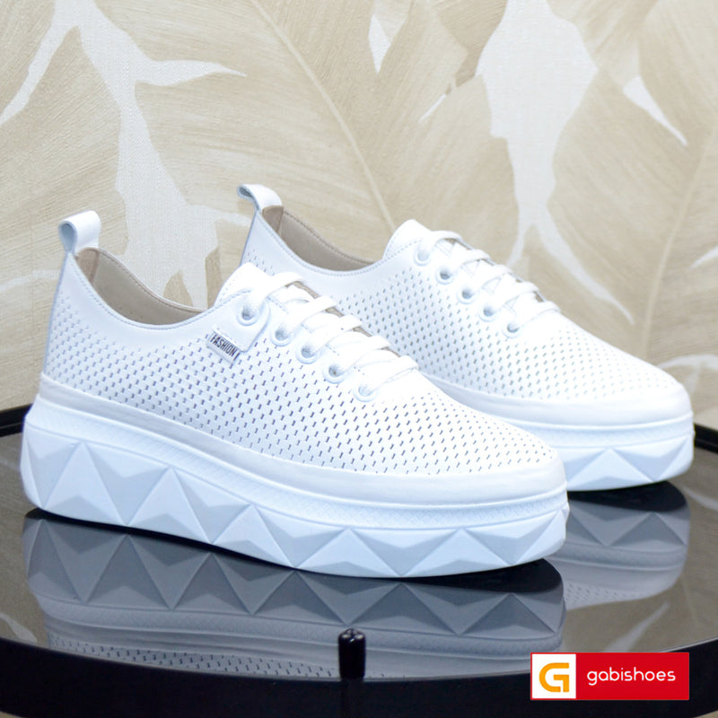 Pantofi Sport Piele Naturala Alba Gabinna 212-612