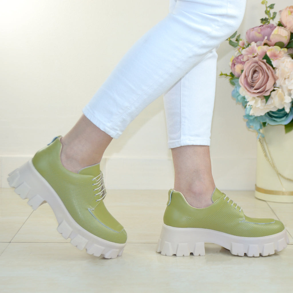 Pantofi Casual Piele Naturala Lorena Verde TOKIO III