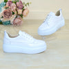 Sneakers Piele Naturala Alba Lorena II