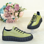 Pantofi Sport Piele Naturala Carolyna Verde TOKIO