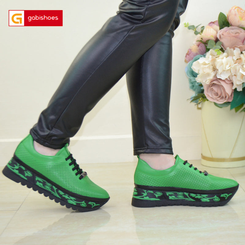 Pantofi Sport Piele Naturala Verde Gabinna DT210-892