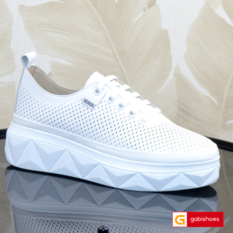 Pantofi Sport Piele Naturala Alba Gabinna 212-612
