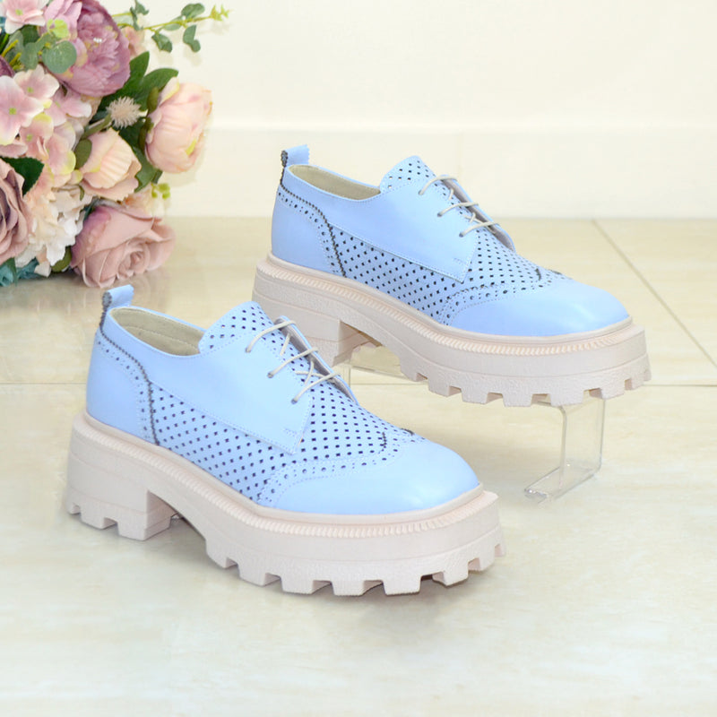 Pantofi Casual Piele Naturala Blue Kara V