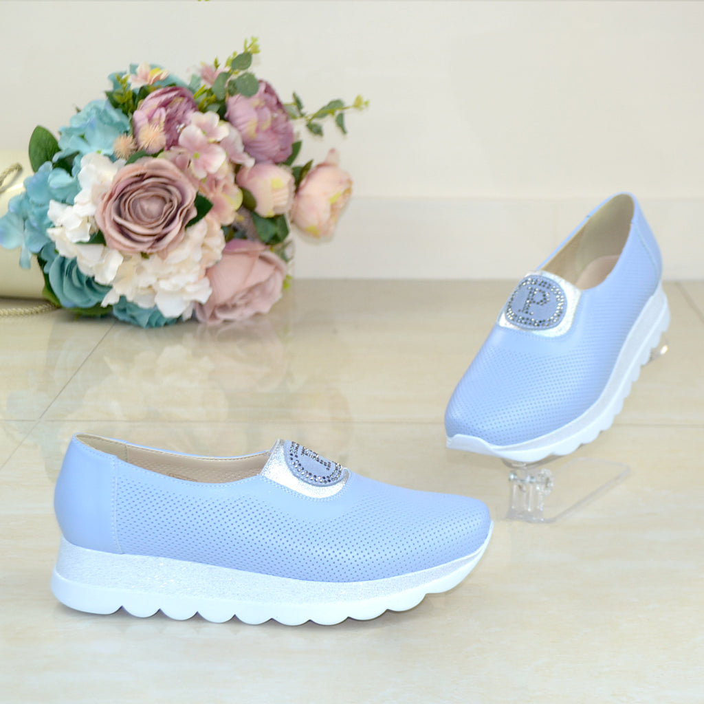 Pantofi Casual Piele Naturala Blue Kyra