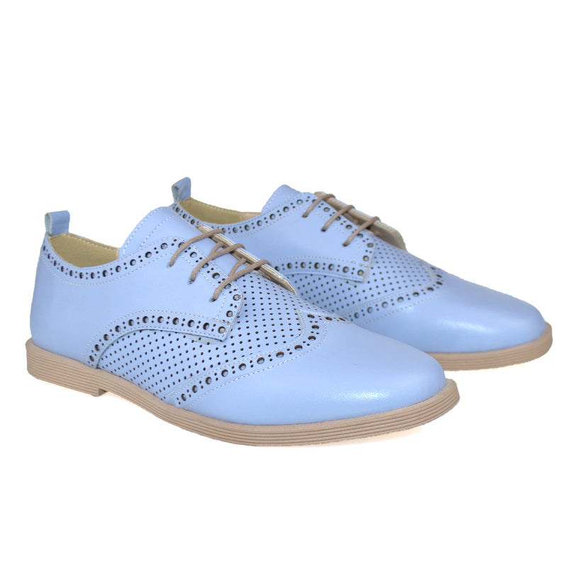 Pantofi Casual Dama Piele Naturala Blue Lorena 1468-1