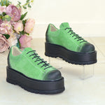 Sneakers Piele Naturala Verde Gabriela