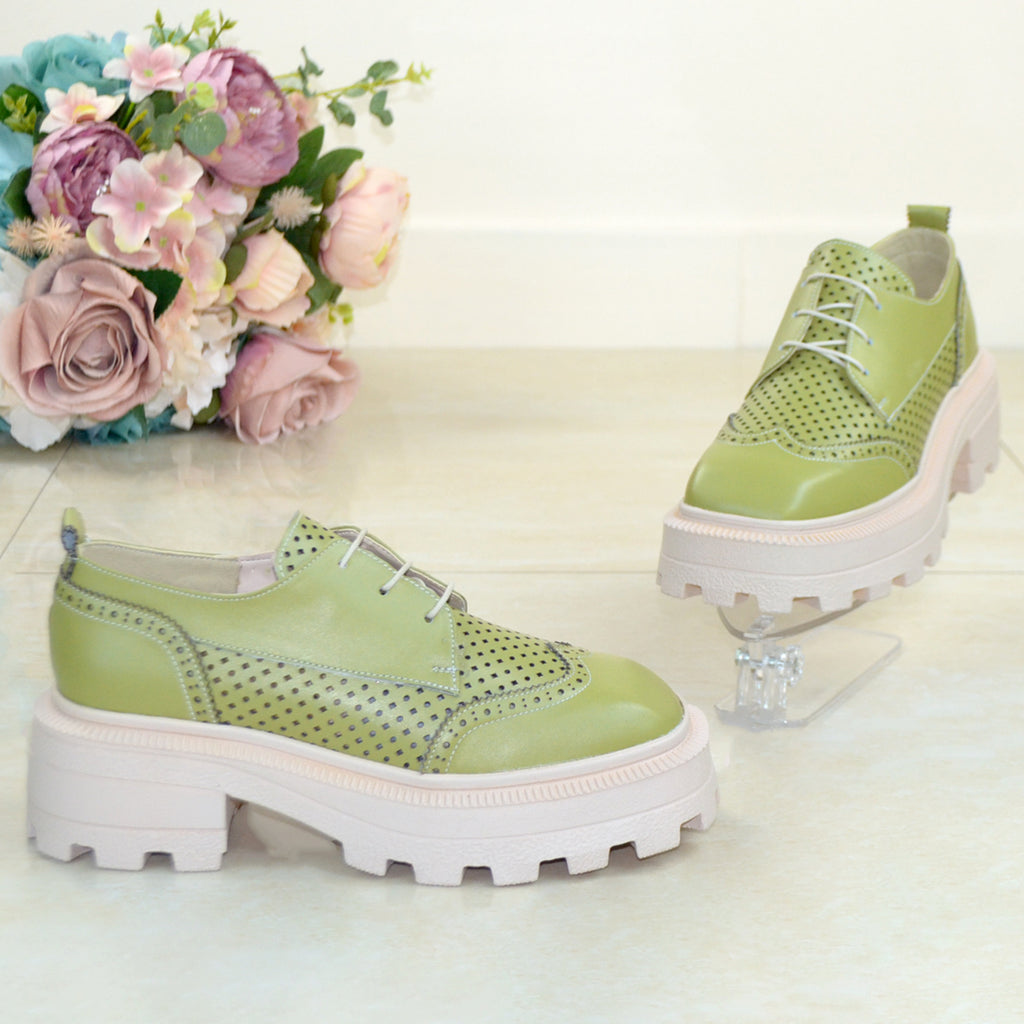 Pantofi Casual Piele Naturala Delia Verde TOKIO