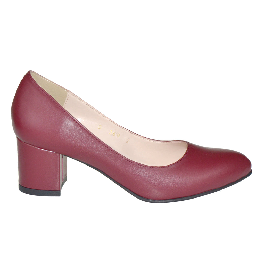 Pantofi Office Piele Naturala Bordo 369