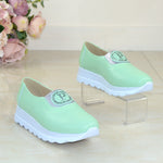 Pantofi Casual Piele Naturala Verde TOKIO Lorena