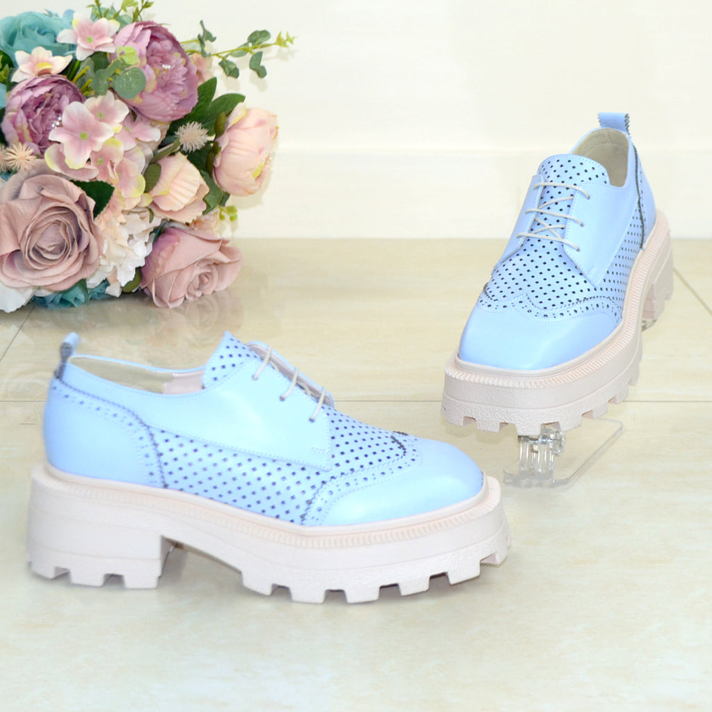 Pantofi Casual Piele Naturala Blue Kara V