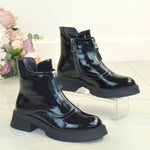 Ghete Piele Naturala Neagra Gabina 10-2