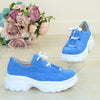 SNEAKERS Piele Naturala Intoarsa Blue TOKIO