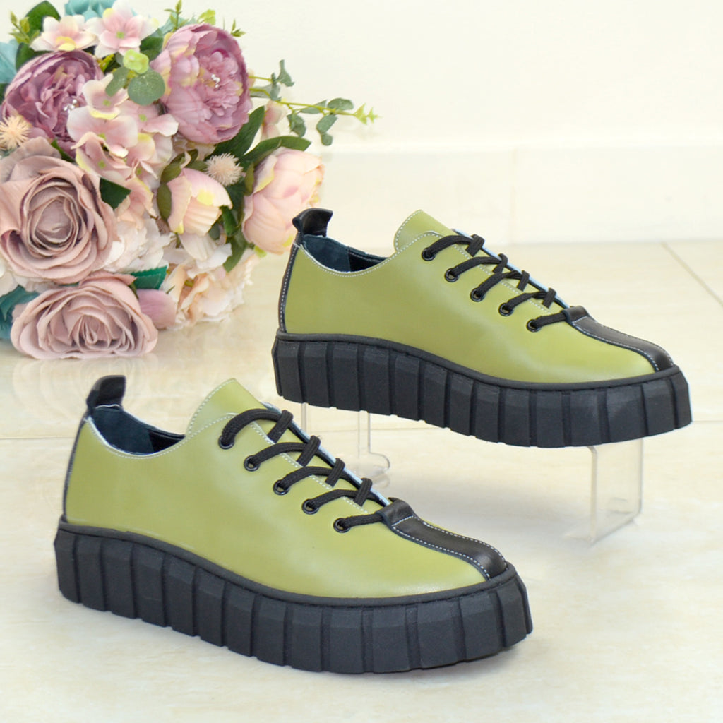 Pantofi Sport Piele Naturala Carolyna Verde TOKIO