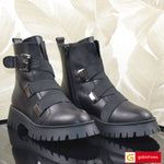 Ghete Piele Naturala Neagra Lorena 5027