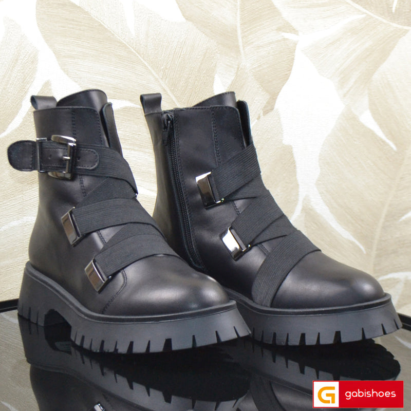Ghete Piele Naturala Neagra Lorena 5027