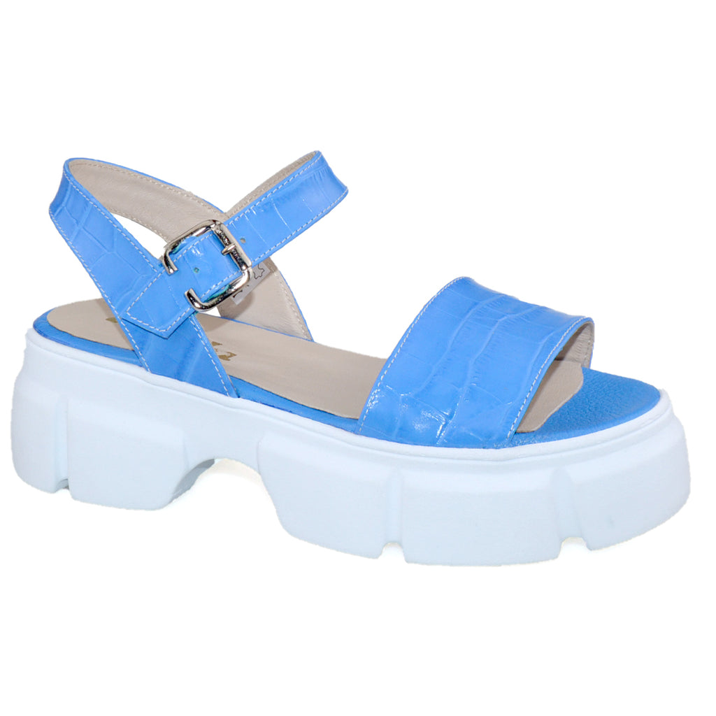 Sandale Casual Dama Piele Naturala Blue Lorena 1190-4