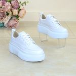 Sneakers Piele Naturala Alba Lorena II