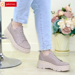 Pantofi Casual Piele Naturala Taupe Lorena 1649-5