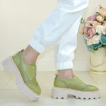 Pantofi Casual Piele Naturala Delia Verde TOKIO