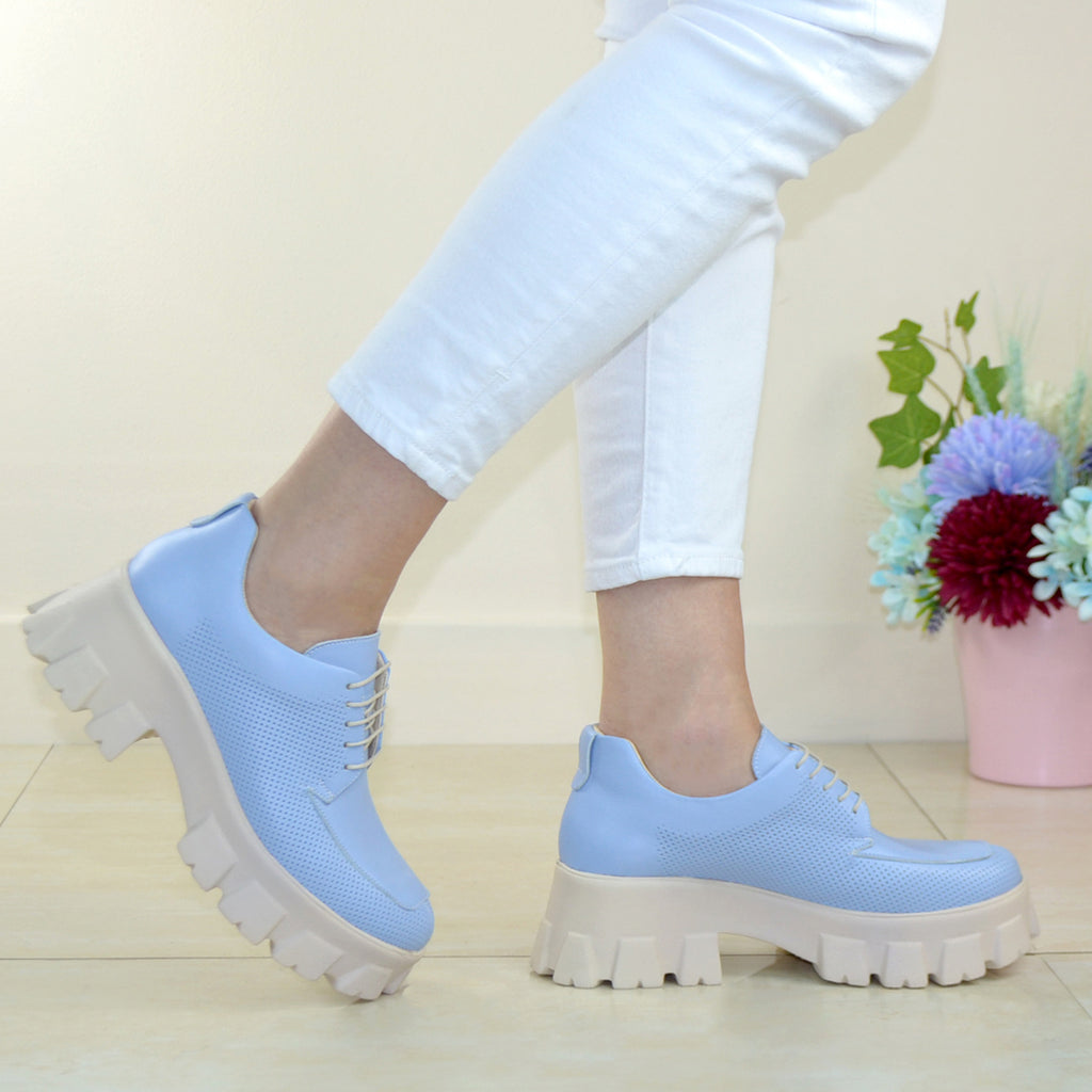 Pantofi Casual Piele Naturala Raluca Blue TOKIO II