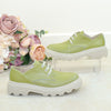 Pantofi Casual Piele Naturala Verde 1374-4