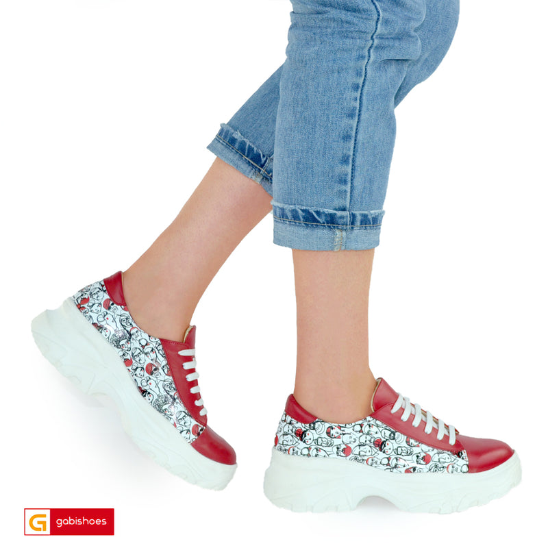 Pantofi Casual Dama Piele Naturala Natasa 1017 Rosu