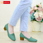 Pantofi Piele Naturala Verde Gabriela 290