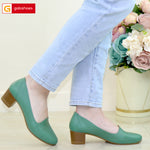 Pantofi Piele Naturala Verde Gabriela 290