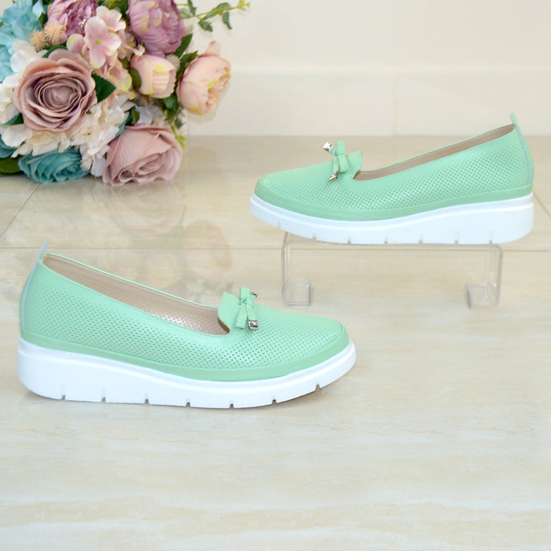 Pantofi Casual Dama Piele Naturala Gabriela Verde TOKIO