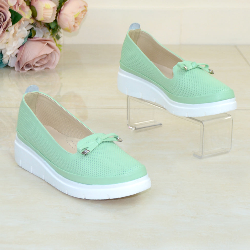 Pantofi Casual Dama Piele Naturala Gabriela Verde TOKIO